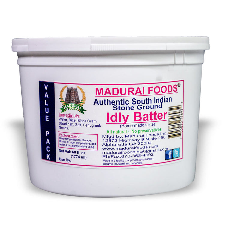 Freah and Home Made Idly Batter-Value Pack South Indian Stone Ground Madurai Foods