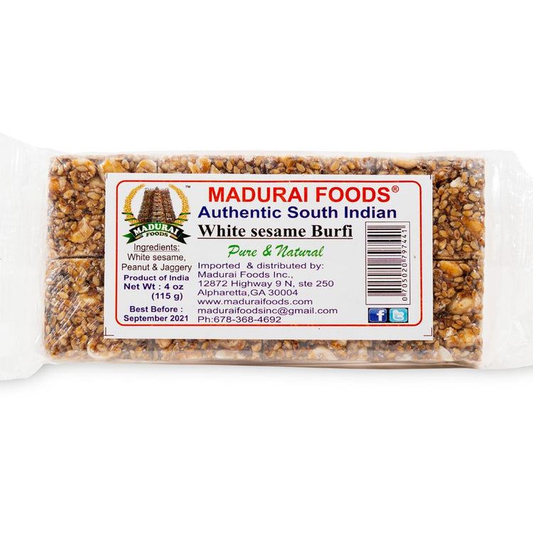 White sesame peanut burfi-200 g