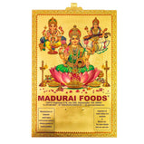 Calender - Lakshmi Ganesh Saraswathi - Gold Tamil / English Madurai Foods